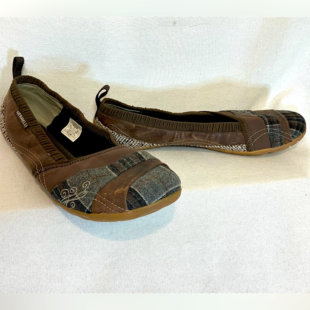 Merrrell Delight Glove Wool Bracken Slip On Ballet Flat Shoes Size 9.5 boho